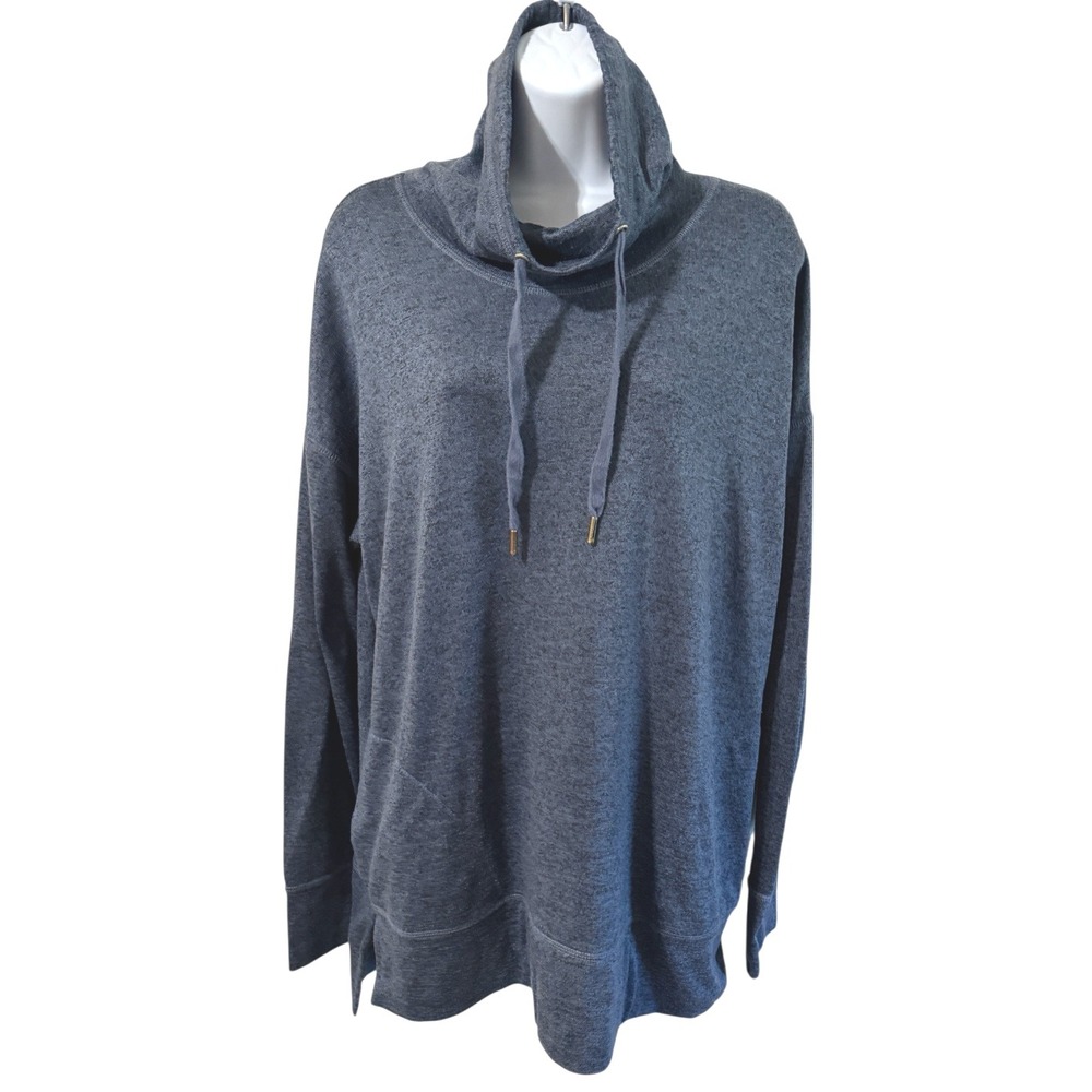 Old Navy Active Top Womens Large Blue Gray Excellent Cowl Neck Tunic Pullover